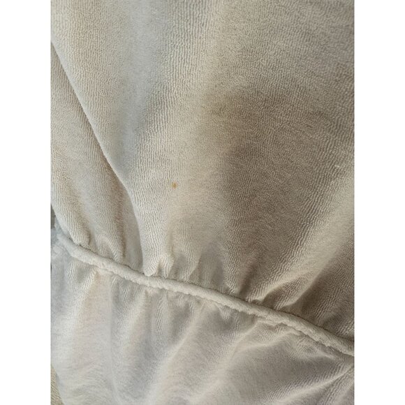 H&M Womens Cream Terrycloth Romper Medium short sleeve button up cotton - Picture 9 of 10